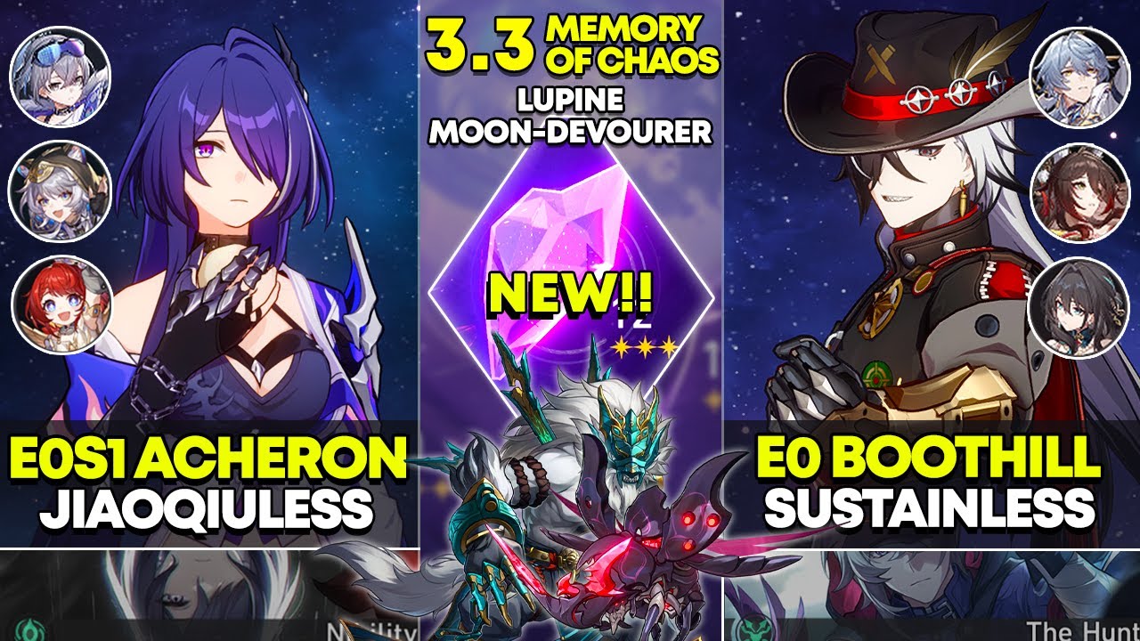 E0S1 Acheron Jiaoqiuless & E0 Boothill Sustainless | Memory of Chaos 12 | Honkai Star Rail 3.3