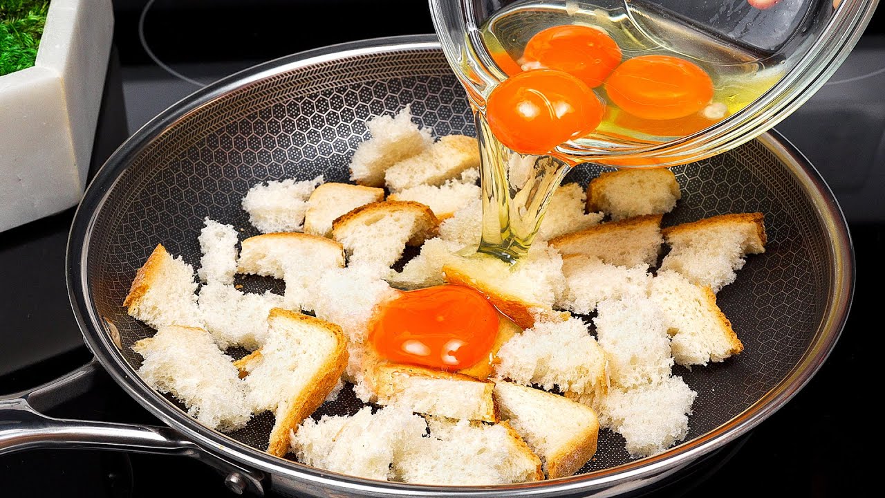 💯 Самые вкусные рецепты из хлеба и яиц. 😱 Эти 3 рецепта вам понравятся 🤤