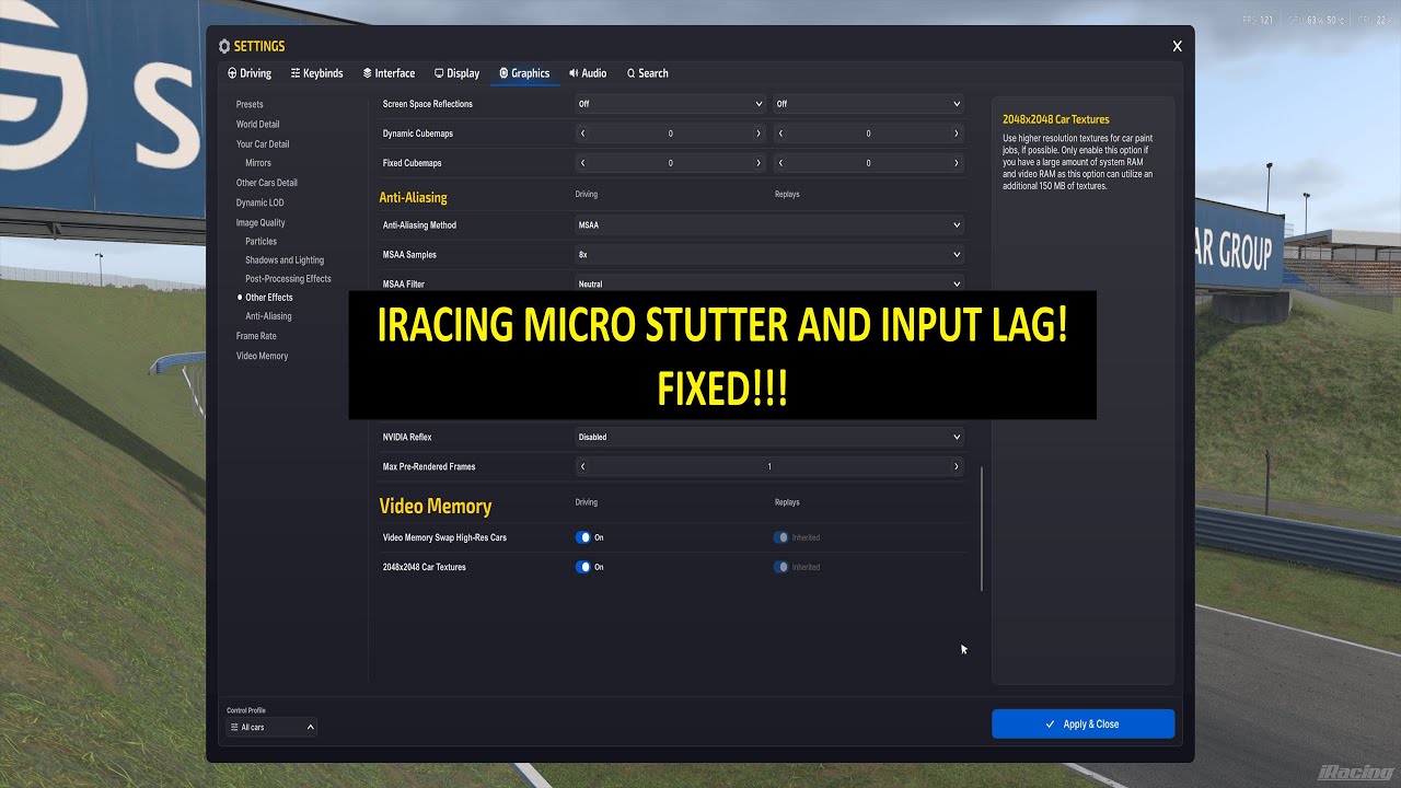 iRacing Micro Stutter Fix! Graphic Settings in Nvidia App and iRacing Explained
