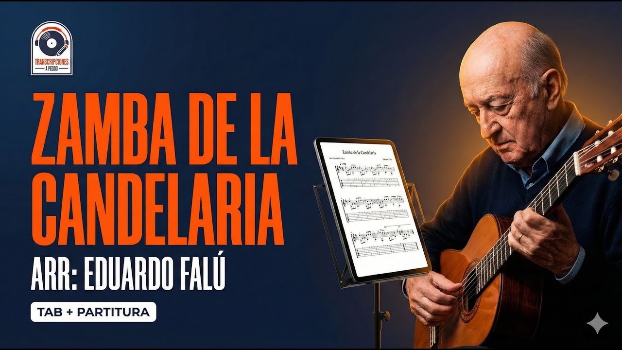 🎼🎼Partitura Guitarra ”Zamba de la Candelaria” Arreglo: Eduardo Falu