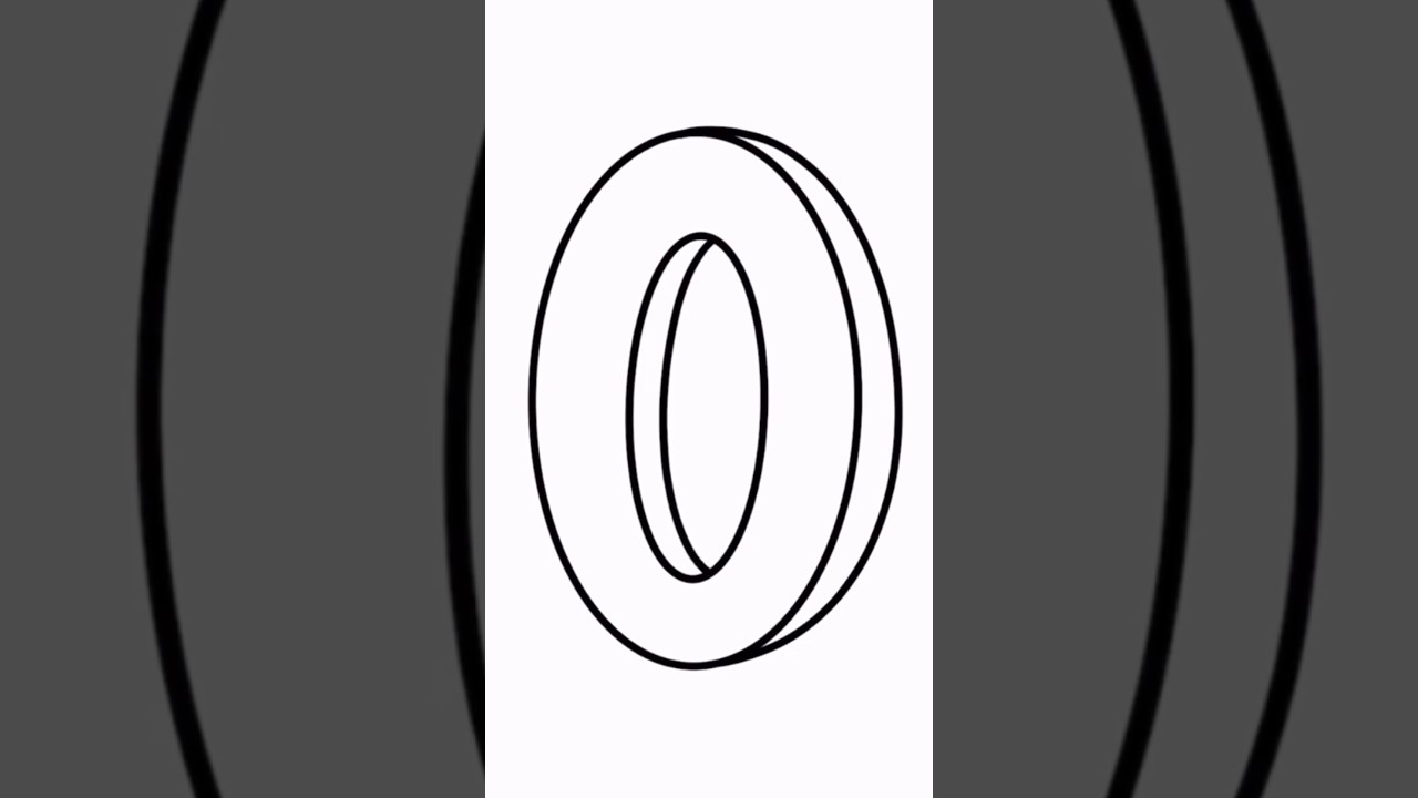 How To Draw Number, Zero 0 In 3D