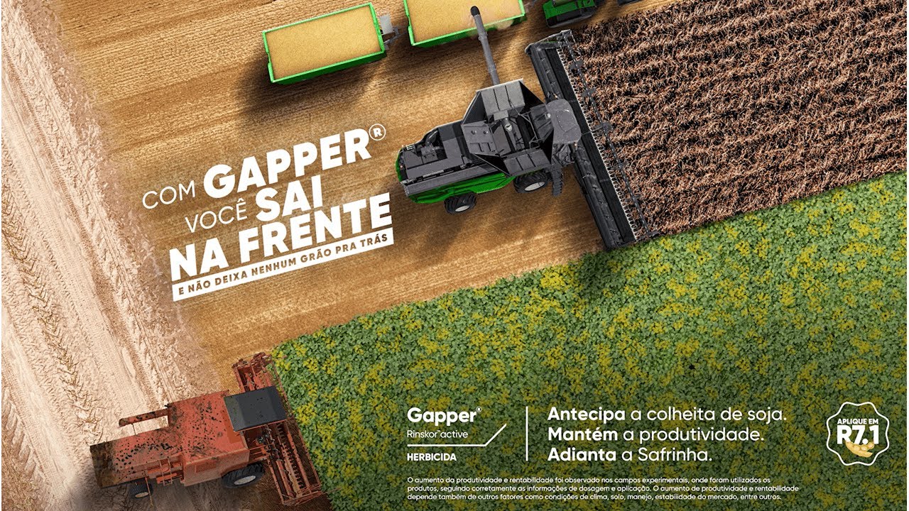 Campo em Foco, conhe&ccedil;a o herbicida Gapper&reg;️ e evolua na desseca&ccedil;&atilde;o da soja.
