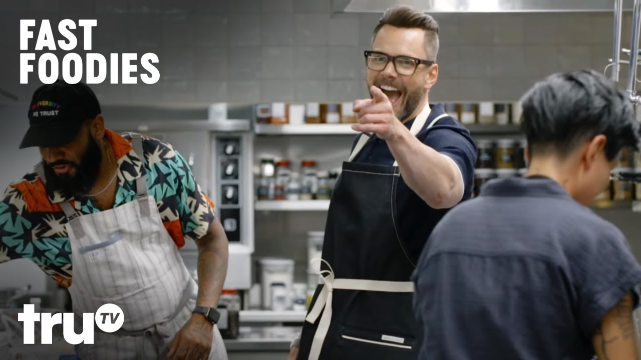 Fast Foodies - Joel McHale and Chef Sutherland Wrap Wieners Together (Clip) | truTV