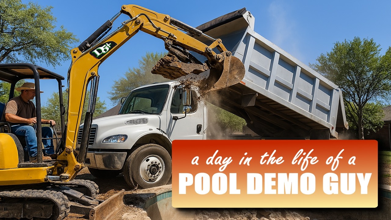 A day in the life of a POOL DEMO GUY - Hauling SO MUCH dirt!