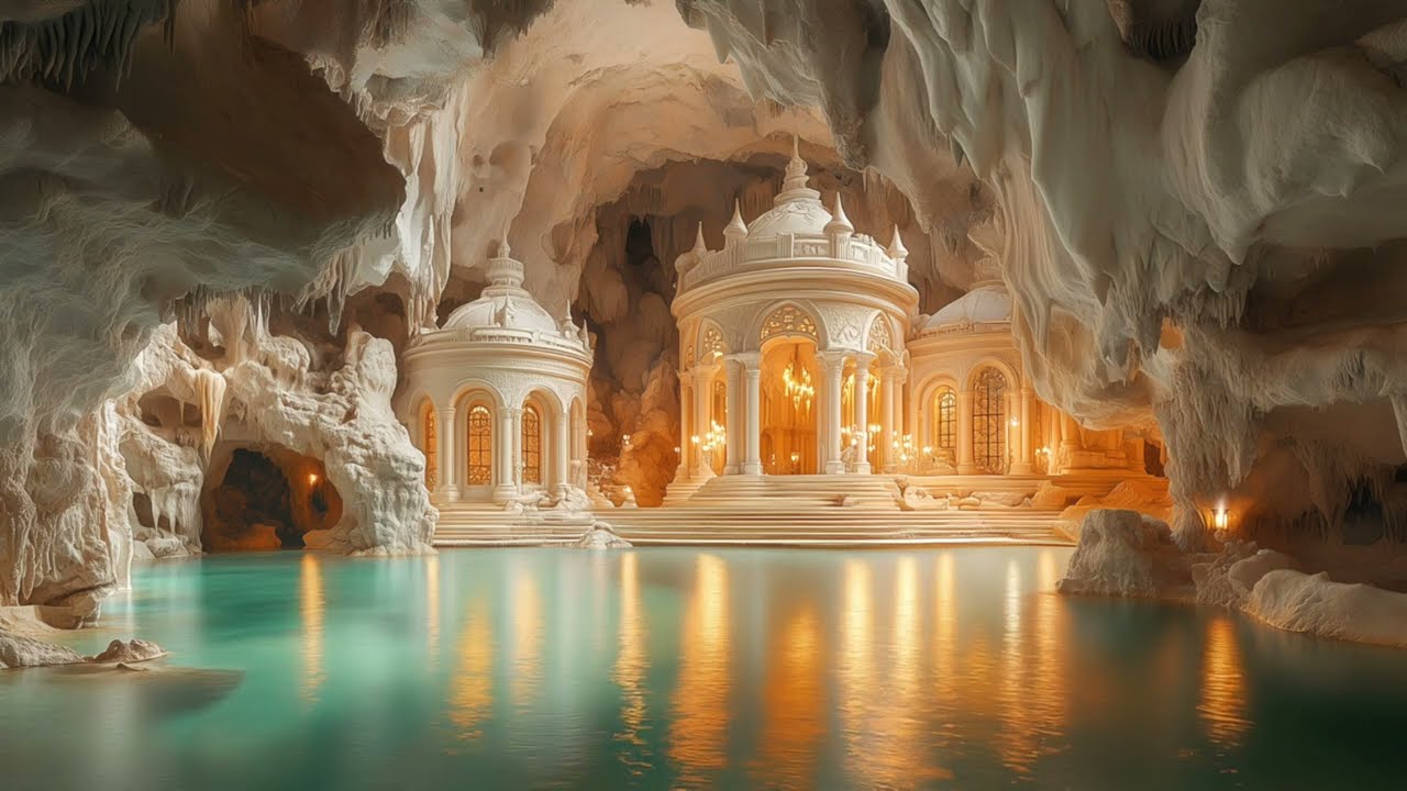 The Ivory Deep | Underground River Soundscape & Peaceful Music Fantasy Ambience [3HR, 4K]