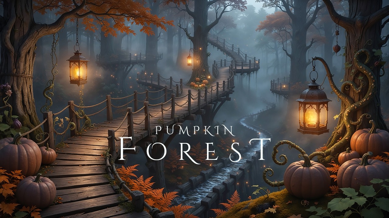 PUMPKIN FOREST | Ethereal Fantasy Ambient Soundscape - Magical Mysterious Autumn Ambience with Water