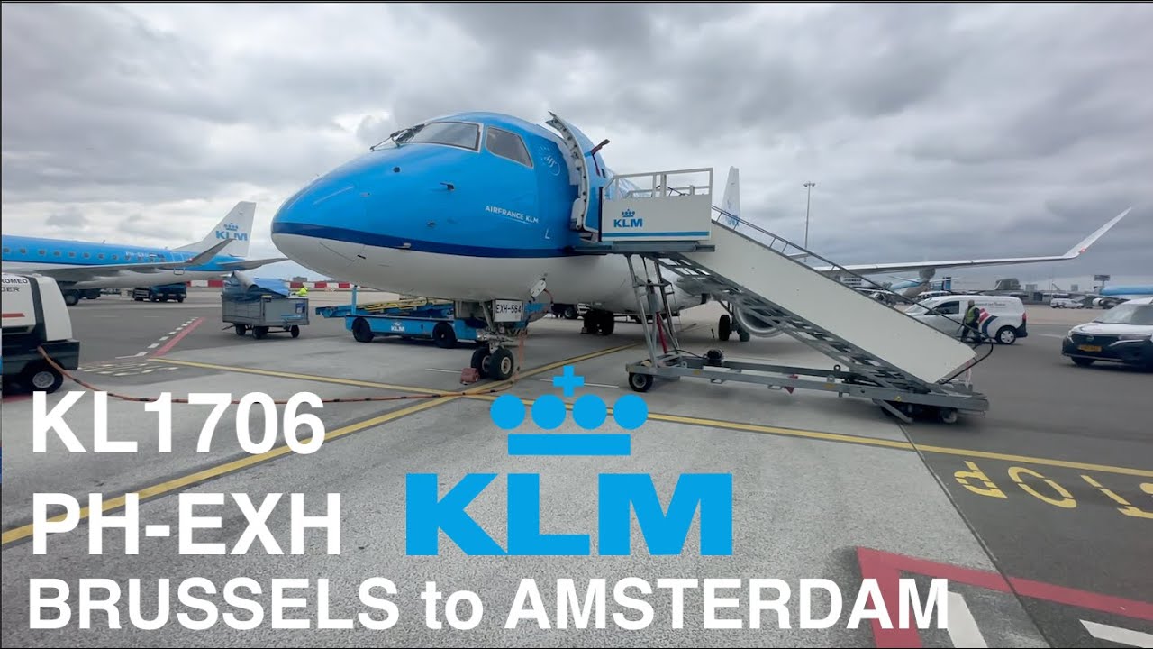 KLM KL1706  from Brussels  to Amsterdam PH-EXH Embraer E175STD  #klm