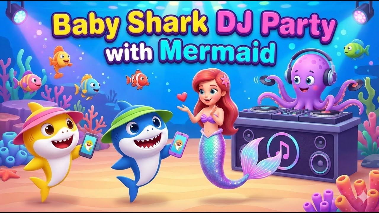 Baby Shark DJ Dance Party: Подводный ремикс русалки! #babysharkremix #kidssongs2026