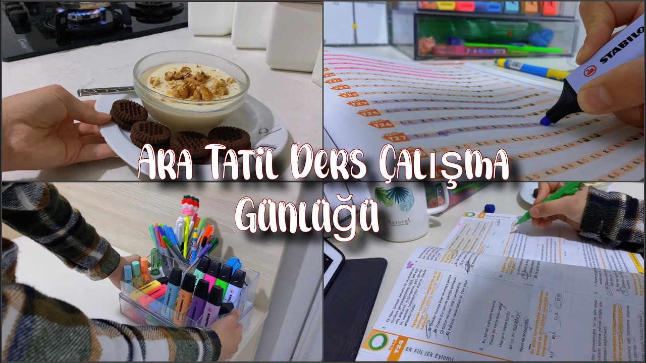 Ara Tatil Ders Çalışma Günlüğüm 🍪🤎 | İftardan sonra ders çalışmak - Sütlü Kahve ☕️