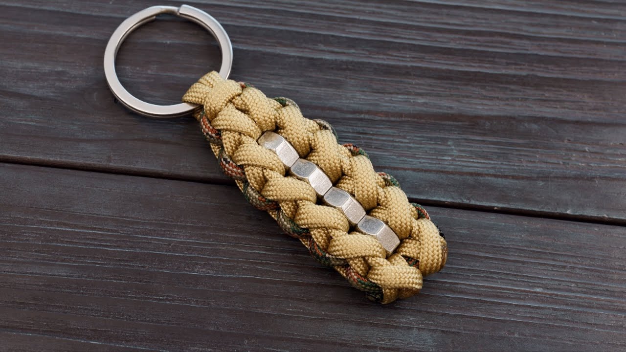 Hex Nuts paracord keychain