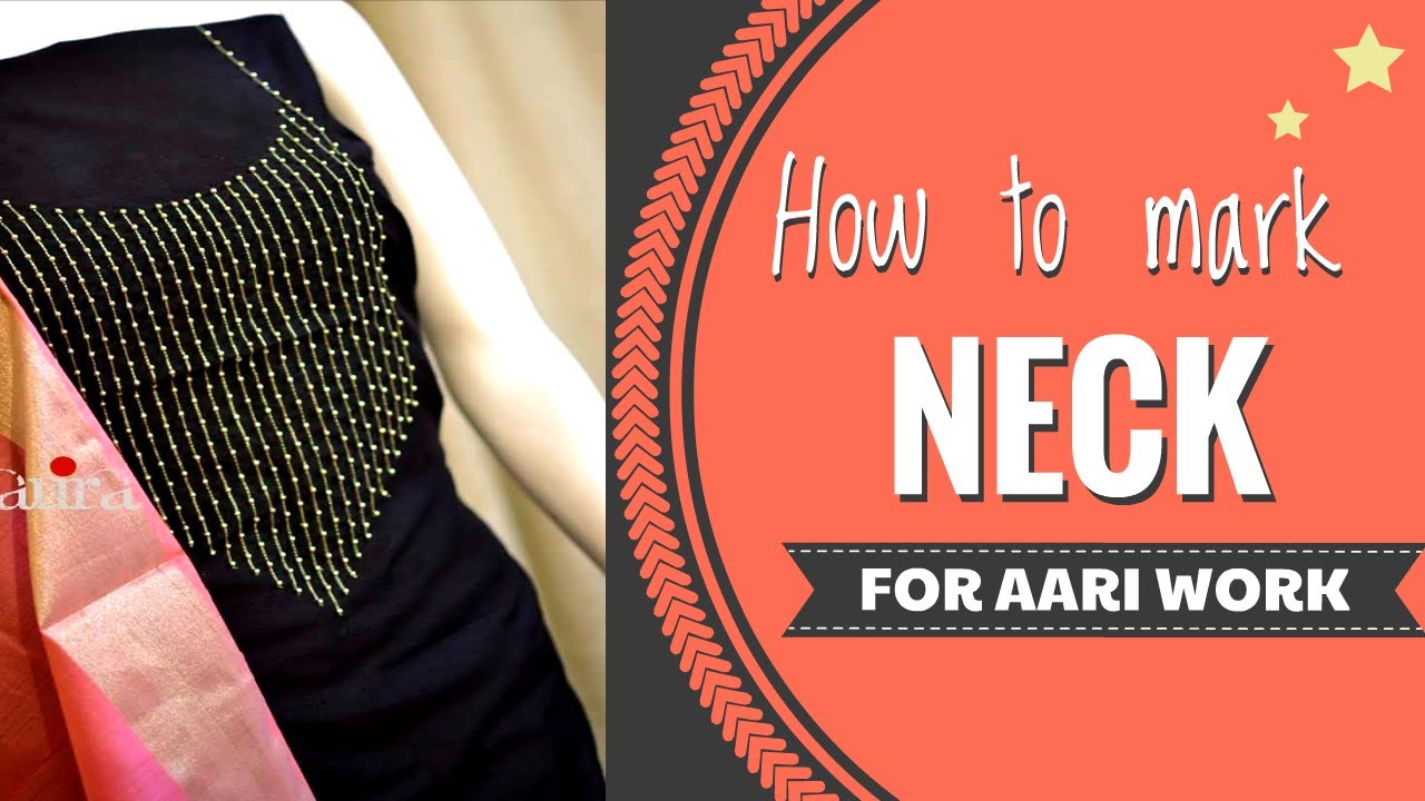 Learn to mark the Neck for Aari Work -  Part B | Aari for Beginners | Aari Basics