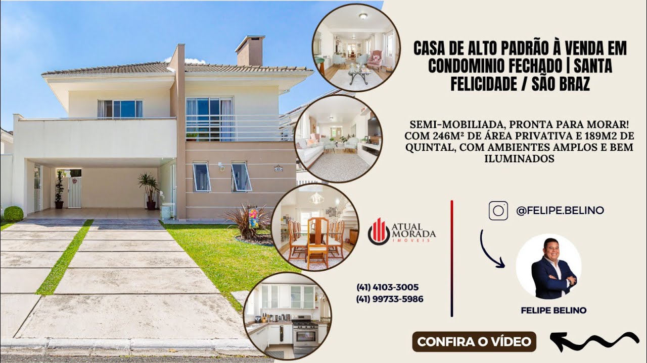 Casa à venda em Condomínio Fechado no São Braz/Santa Felicidade | Exclusividade, Espaço e Conforto !
