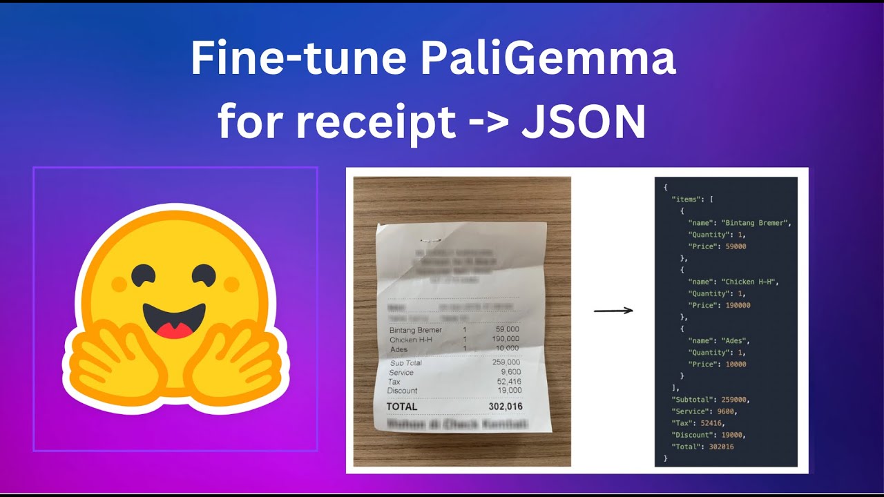 Fine-tune PaliGemma for image to JSON use cases