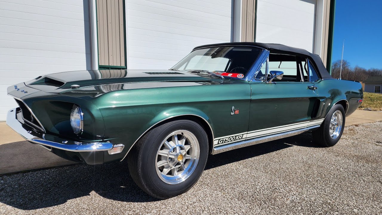 Кабриолет Shelby GT-500KR 1968 года выпуска, заводская четырехступенчатая коробка передач, двигат...