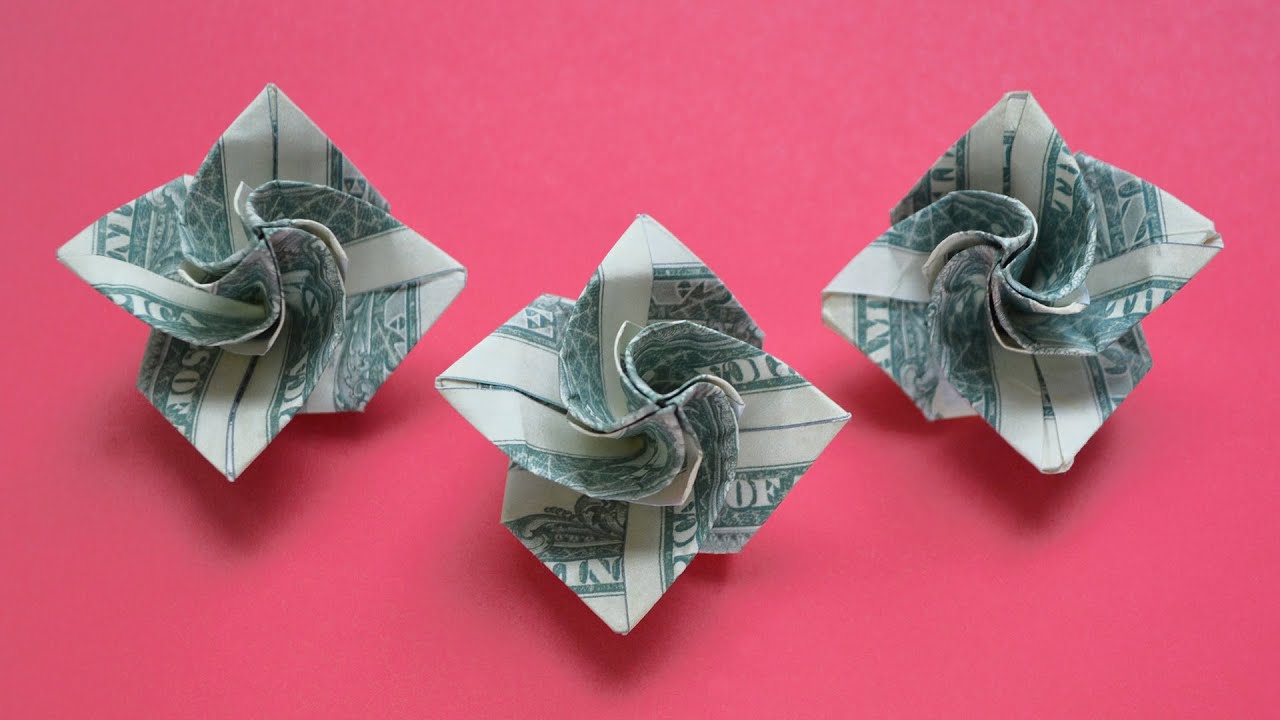 My MONEY ROSES | Easy Dollar Origami out of 2 bills | Graduation Decoration | Tutorial by NProkuda