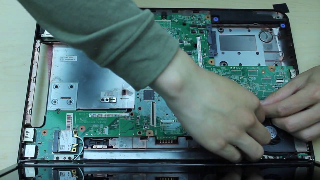 Dell inspiron N5010 laptop disassembly remove hard drive/motherboard/cooling fan etc..