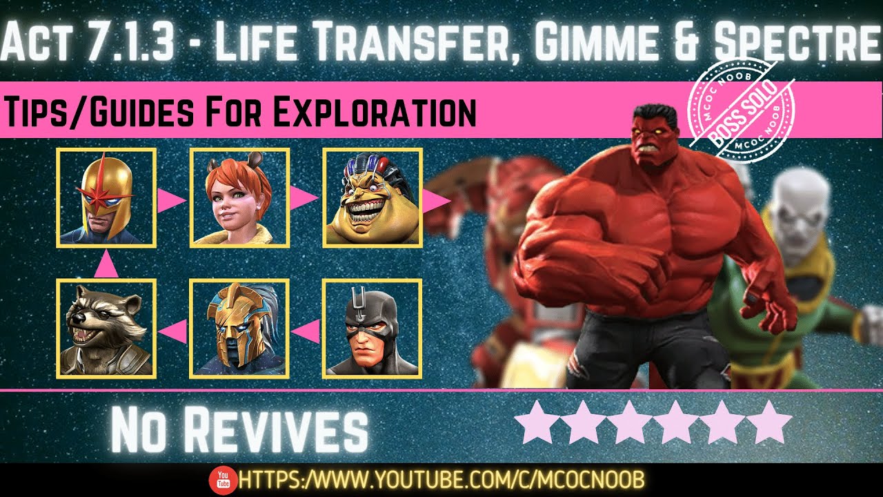 MCOC: Act 7.1.3 - Life Transfer, Gimme & Spectre - Tips/Guides - No Revives - Story quest