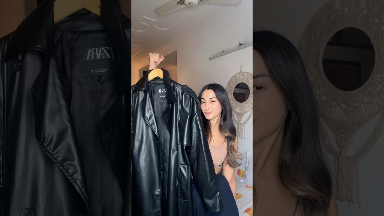 How to style leather coat in winters #winterfashion #wintercoats #winterwearforwomen  @zara