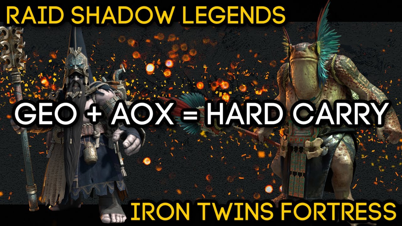 GEOMANCER + AOX Hard Carries Iron Twins 15 (Magic Affinity Team Showcase) | RAID: Shadow Legends