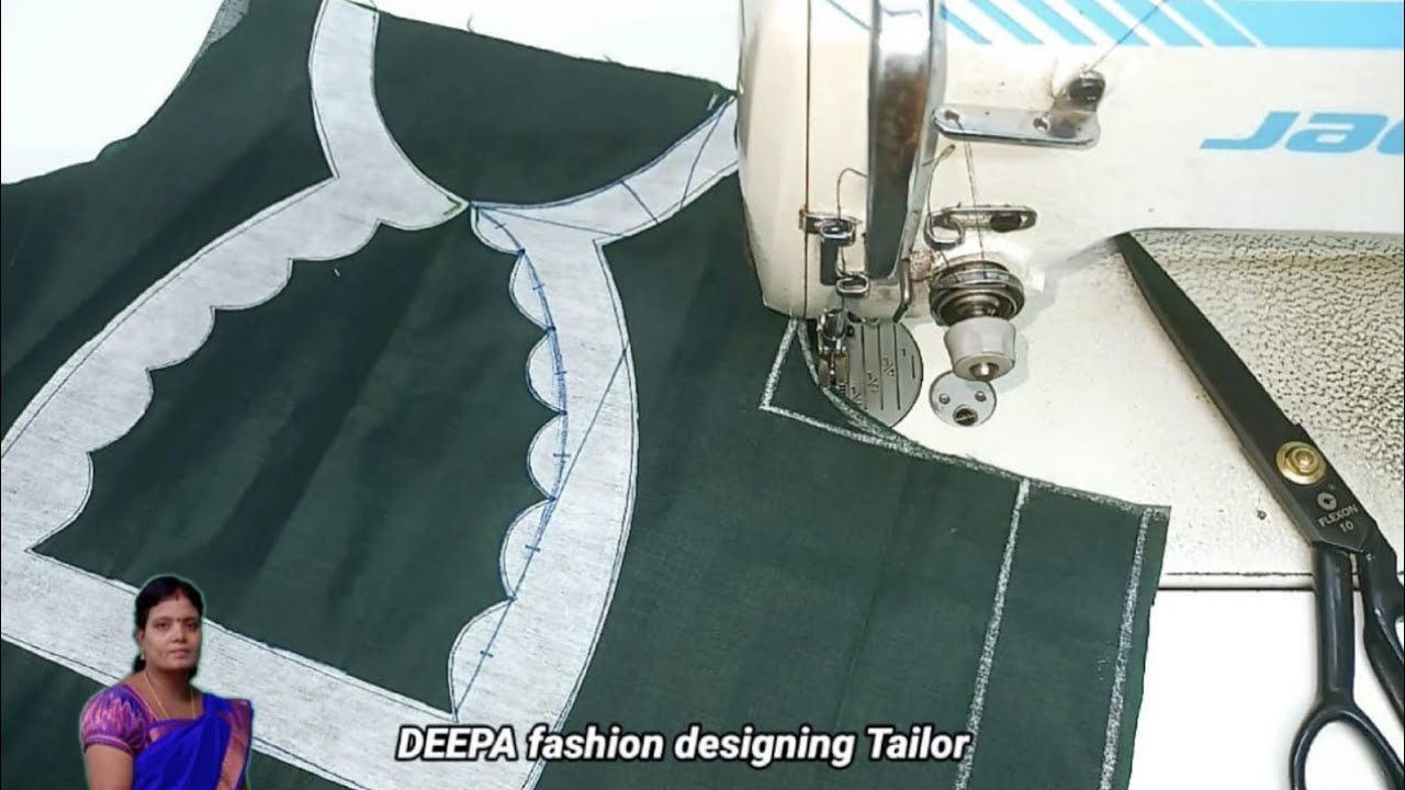 2 வது நாள் பயிற்சி || Secret Scallop Blouse Back Neck Easy method @deepafashiondesigningtailo8736 