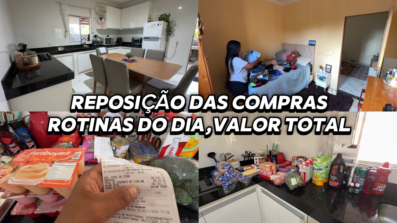 DIA DE MERCADO//VALOR TOTAL DAS COMPRAS//ROTINA EM TEMPO REAL DE UMA DONA DE CASA🥰😮‍💨