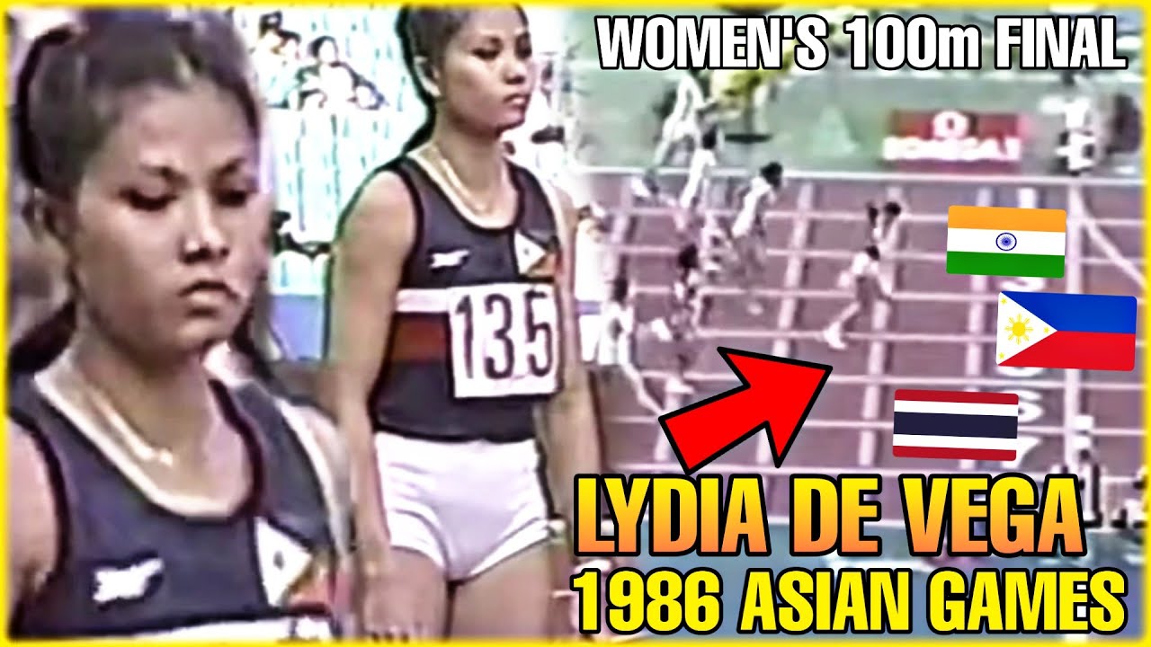 LYDIA DE VEGA 1986 ASIAN GAMES SEOUL WOMEN'S 100m FINALS | GOLD MEDAL & NATIONAL RECORD