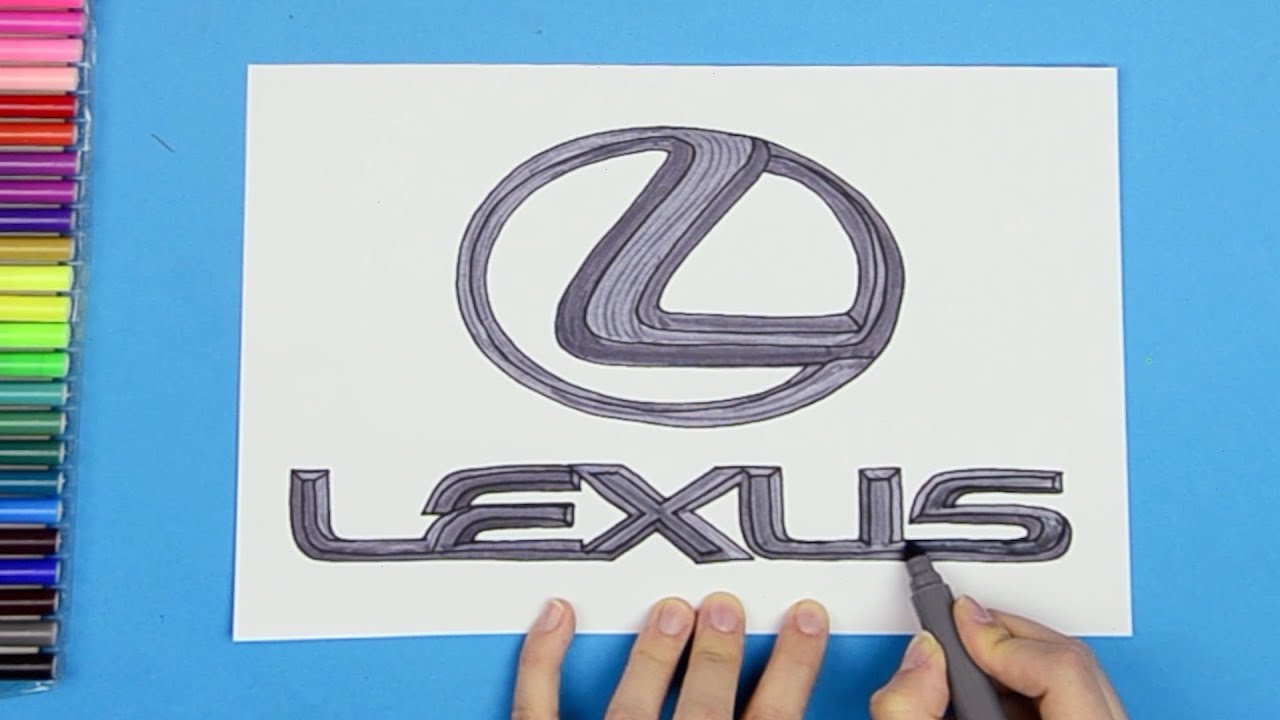 How to draw Lexus Car Logo