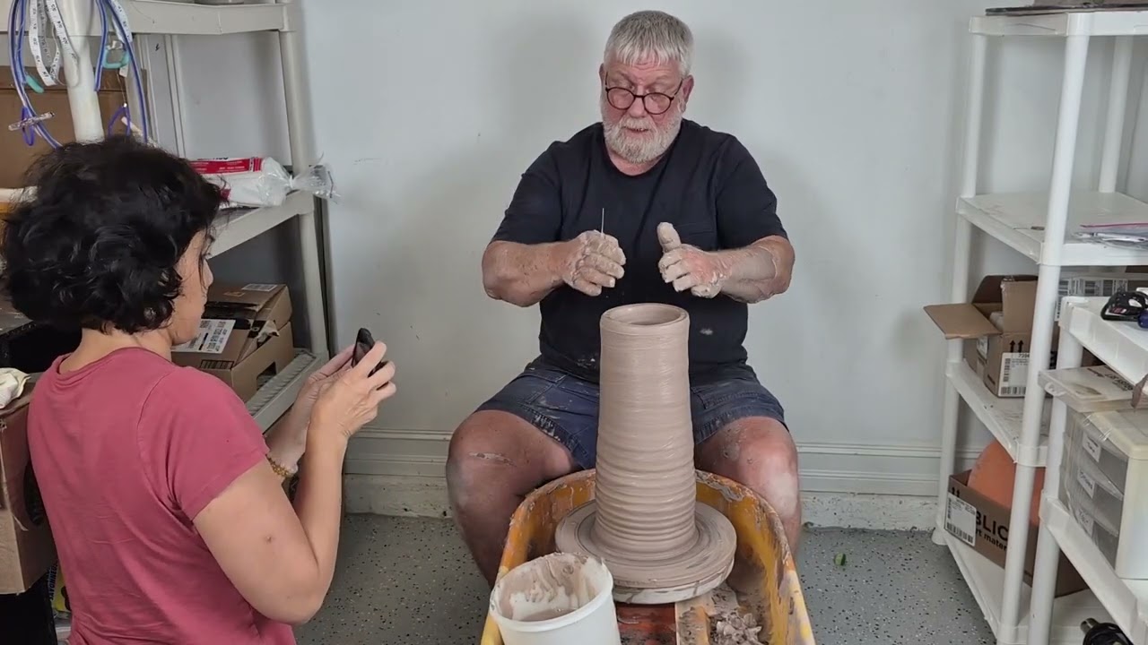 Throwing the Top of a Floor Lamp | Sectional Pottery with Alan Keck (Part 3)