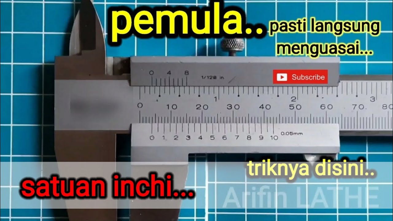 cara membaca jangka sorong satuan inchi || How to read vernier caliper in inch || Bubut manual