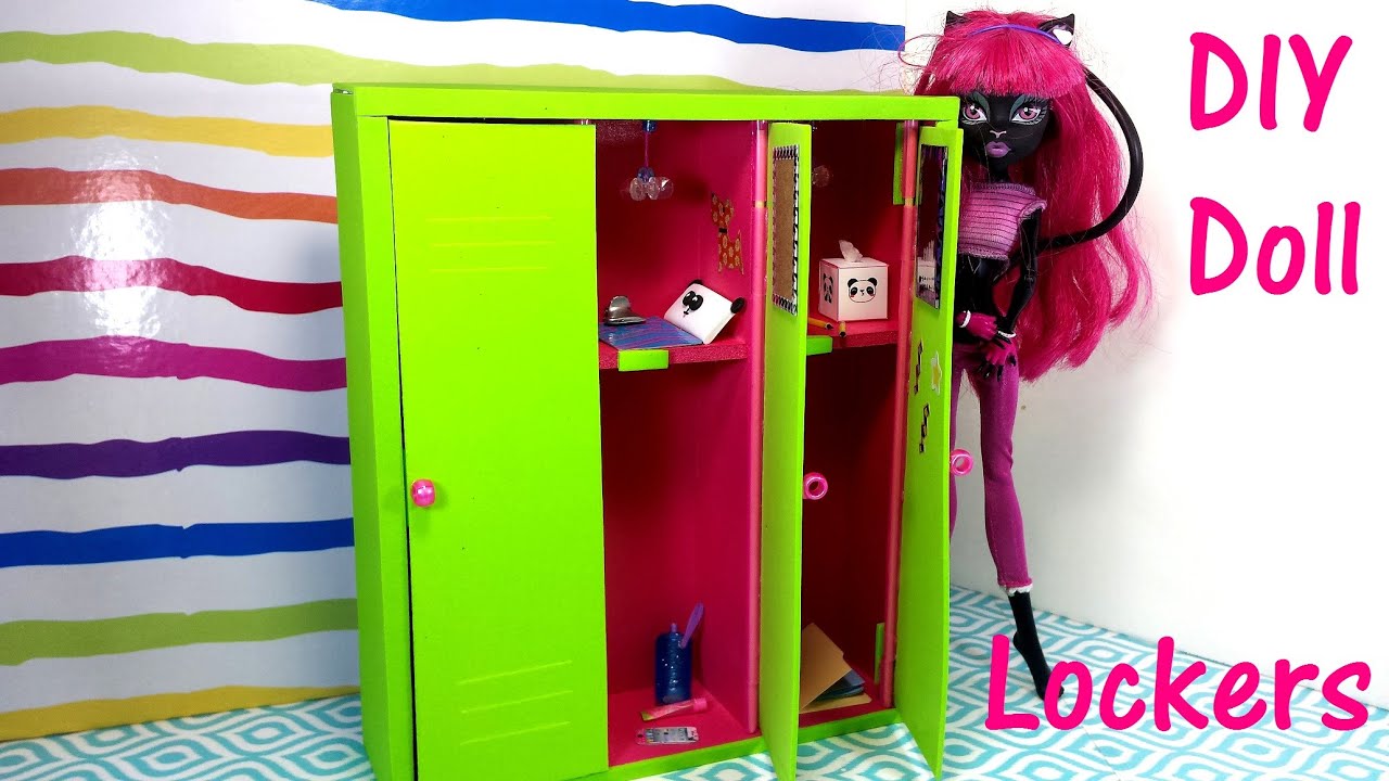 DIY Doll Lockers (Monster High, Barbie, Etc) - Back to School