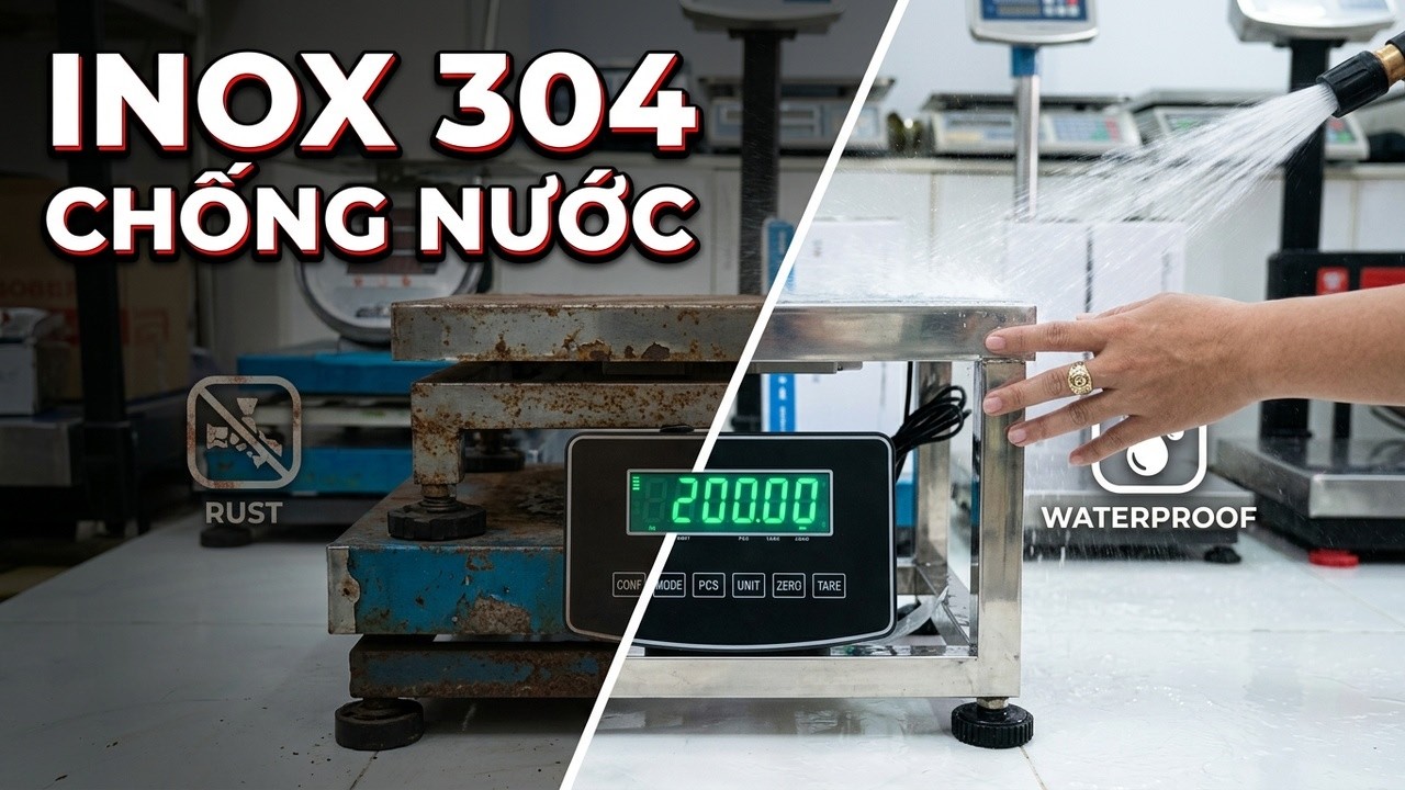 Review Cân điện tử 200kg 30 x 40cm đây là mẫu cân ghế inox 304 chống nước