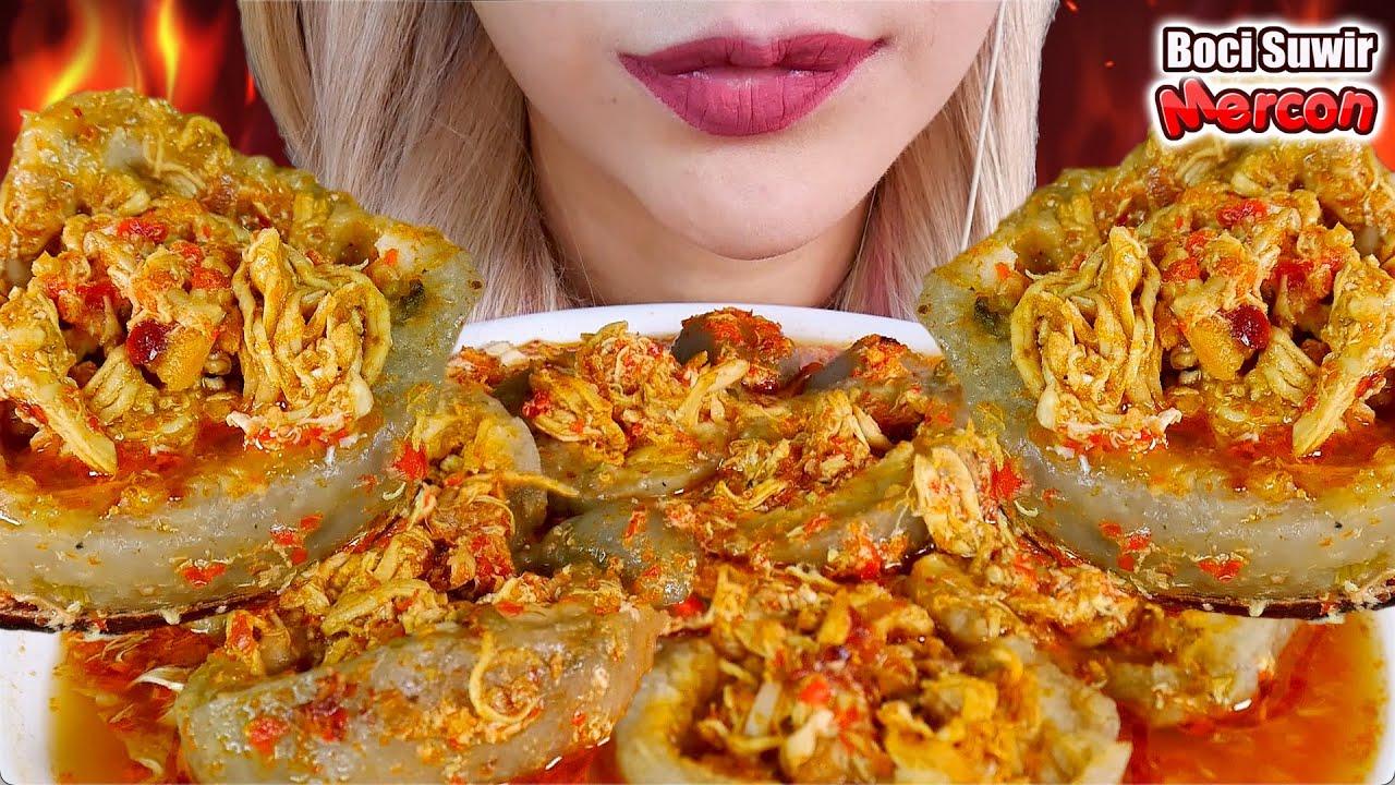 AUTO MELEK🥵‼️ASMR BASO ACI ISI AYAM SUWIR JUMBO PEDAS💥 TAPIOCA BALLS FILLED WITH SPICY CHICKEN🔥