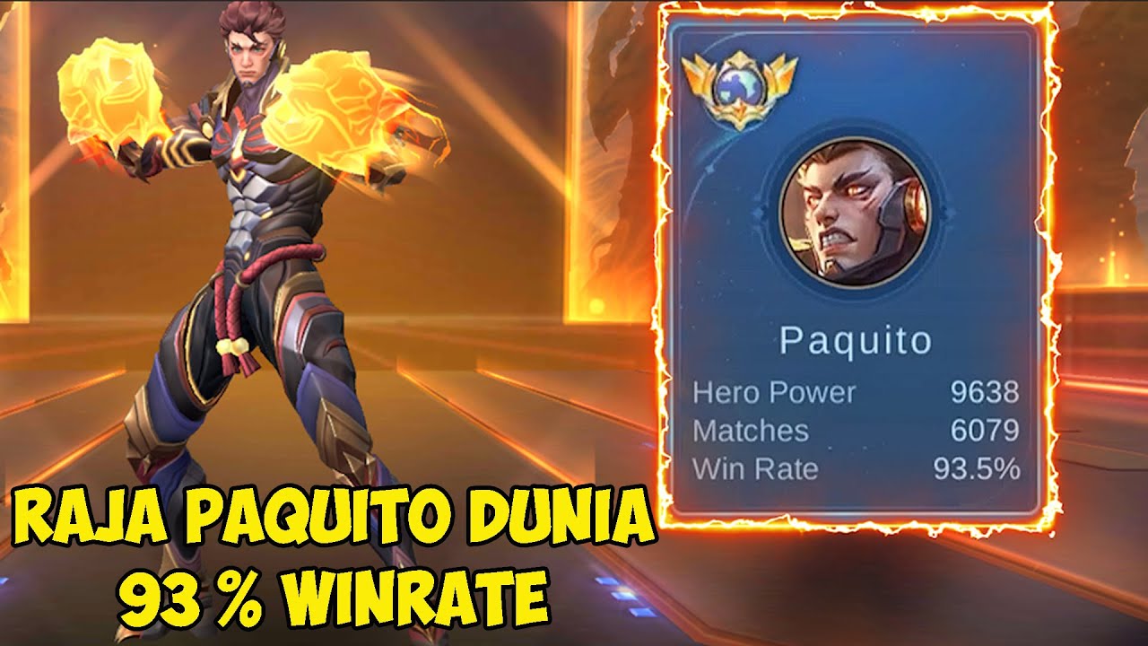 Raja Paquito 17.000 TOTAL MATCH ML WINRATE 93% Pake Skin Baru HARGA 3 JUTA - Mobile Legends