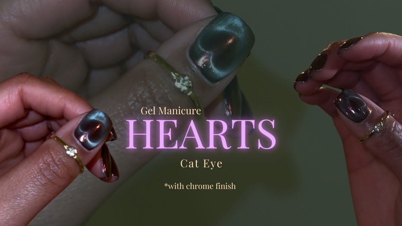 How To Do Cat Eye Hearts | Heart Cat Eye Nails 