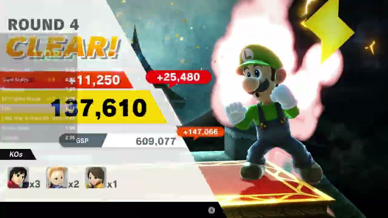 Luigi 2:33.633 Smash Ultimate Classic Mode 0.0 Switch 2