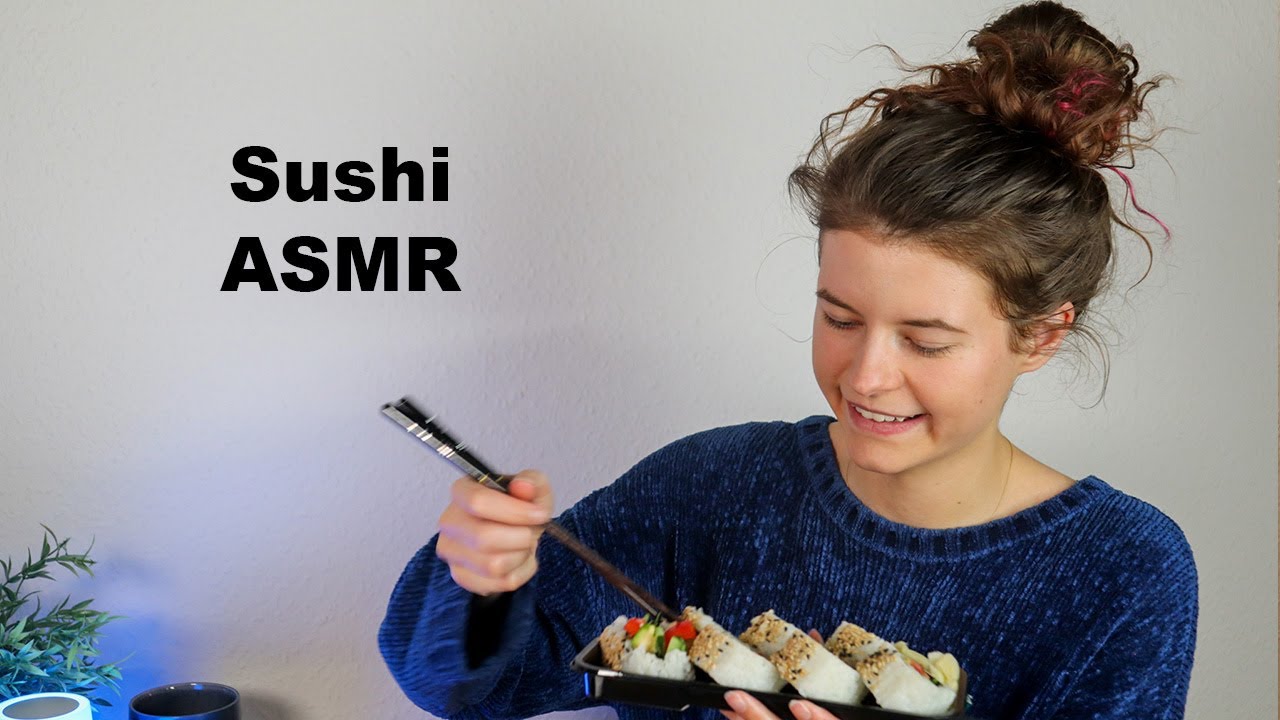 ASMR - Eating Sushi and talking to you 💛 (deutsch)