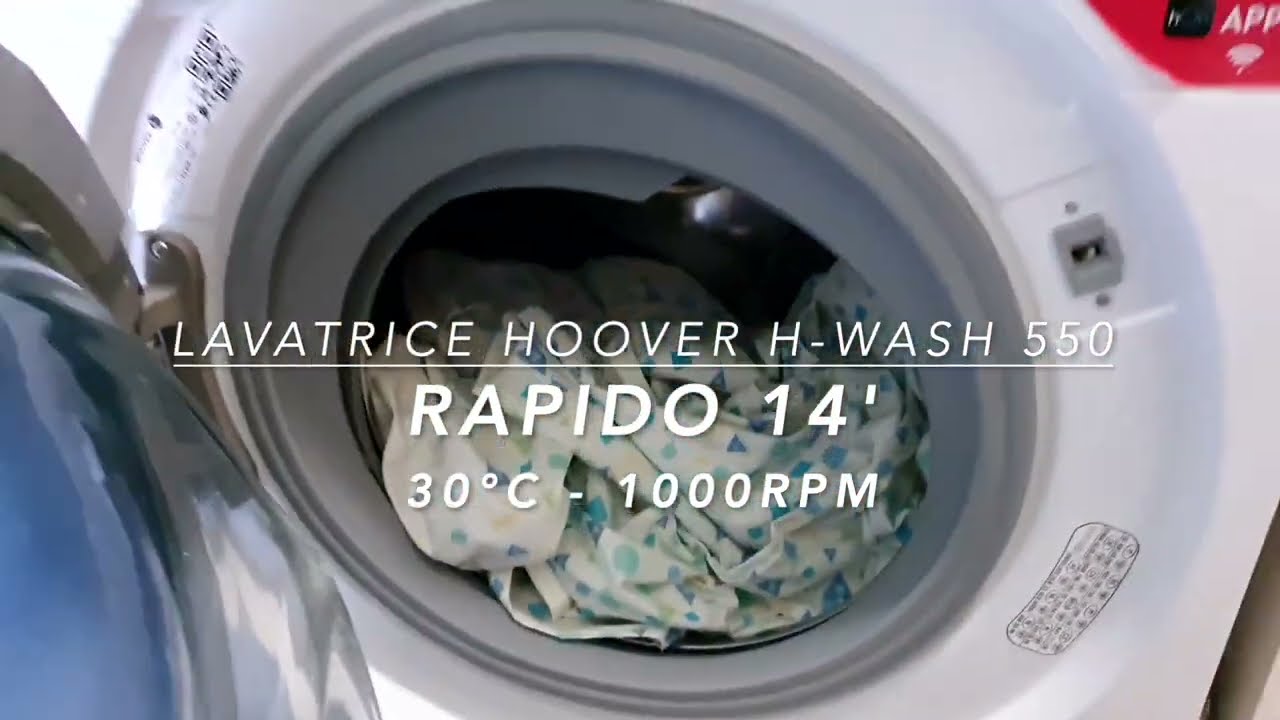Lavatrice Hoover H-Wash 550 - RAPIDO 14', 30°c, 1000rpm, Extra Rinse (Full Cycle)