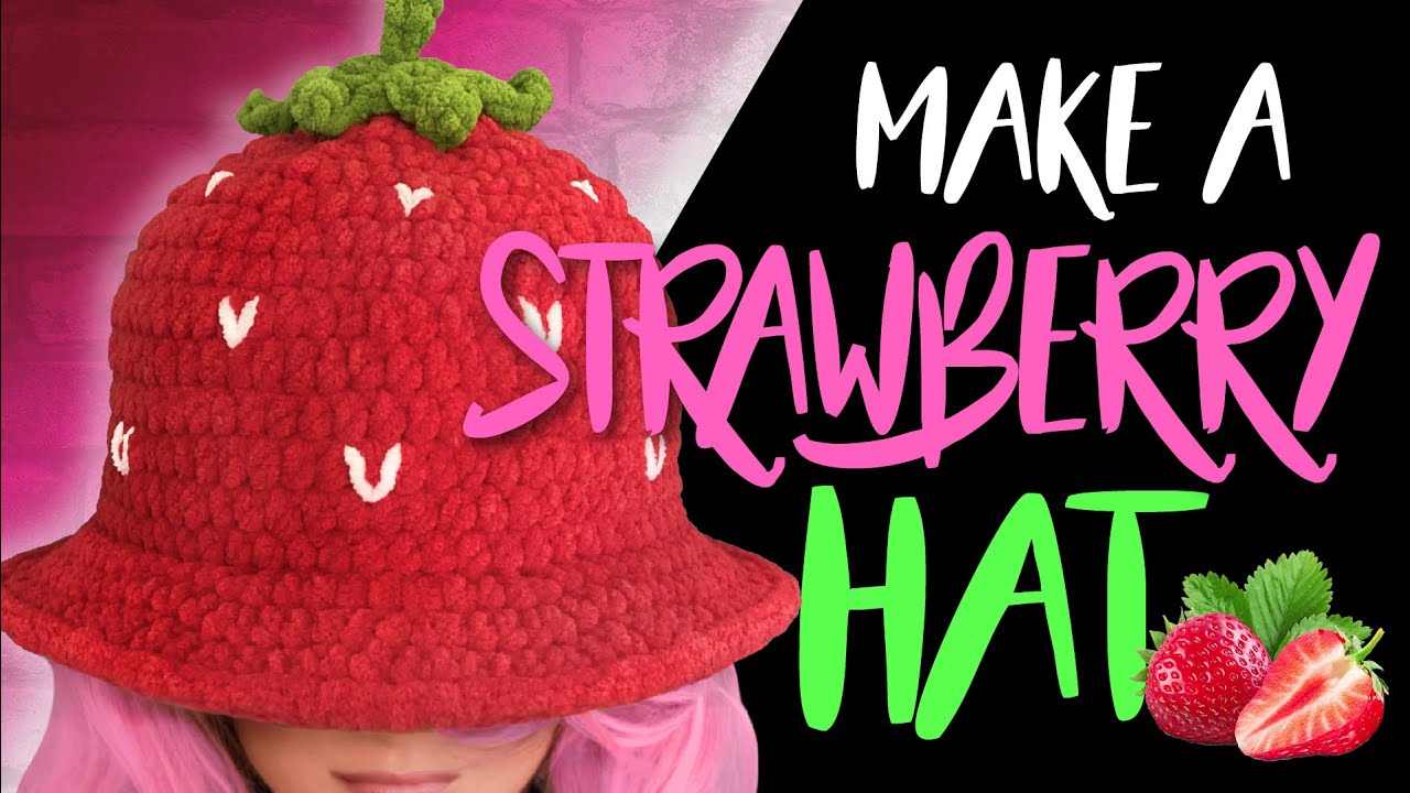 Strawberry Bucket Hat Easy Crochet Tutorial