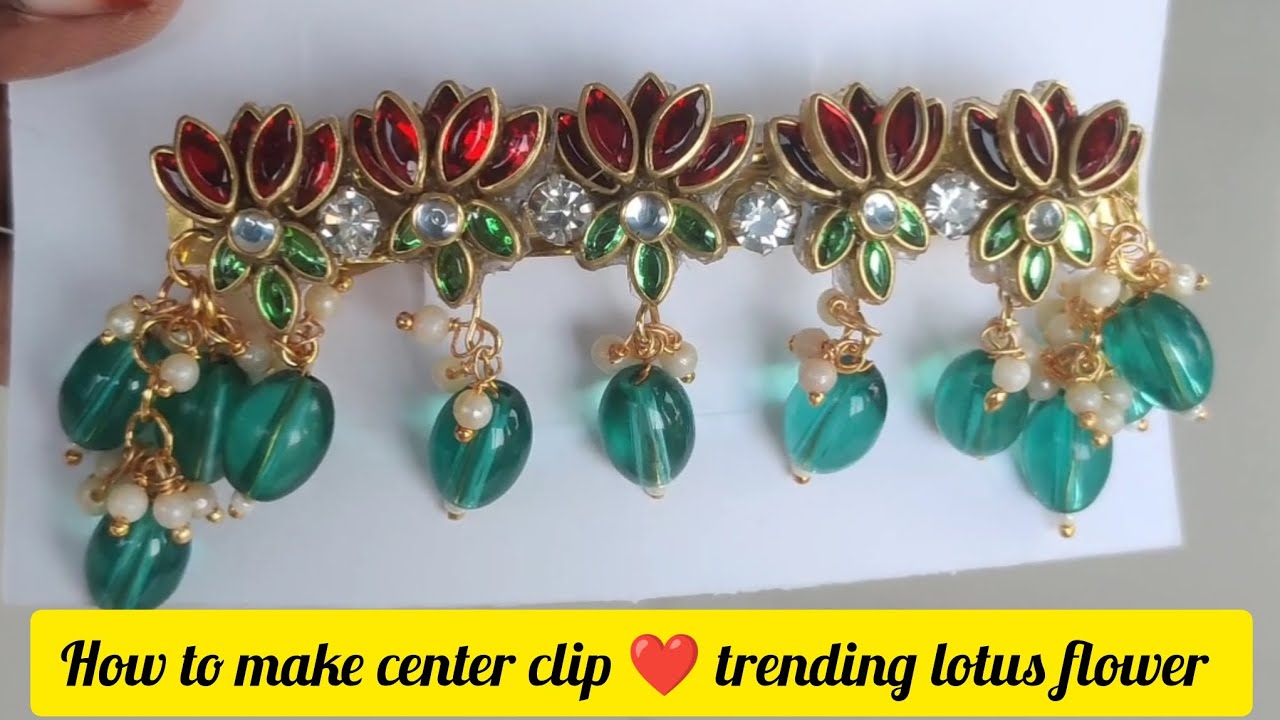 How to make center clip | trending lotus #trending #lotus #centerclip #kundanstone #diy #idea #viral