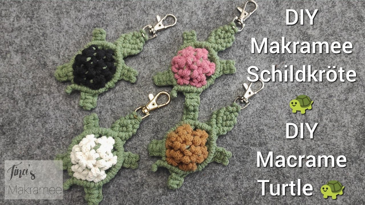 DIY Makramee Schildkröte Schlüsselanhänger 🐢 / DIY Macrame Turtle Keychain 🐢