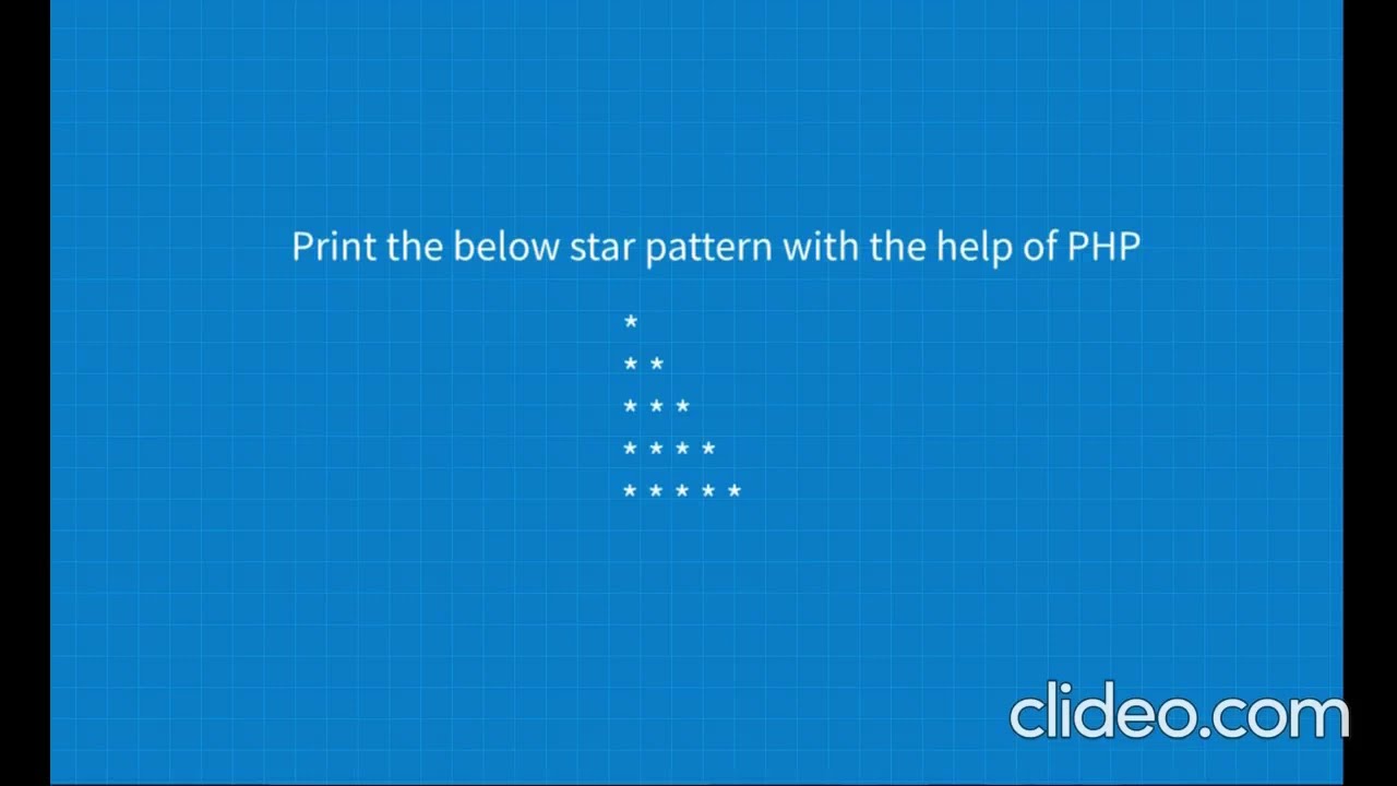 Print star pattern in php