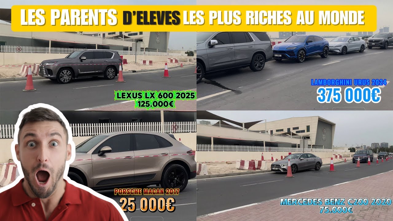 DUBAÏ : LES PARENTS VIENNENT CHERCHER LEURS ENFANTS EN SUPER-CARS POUR NOËL !