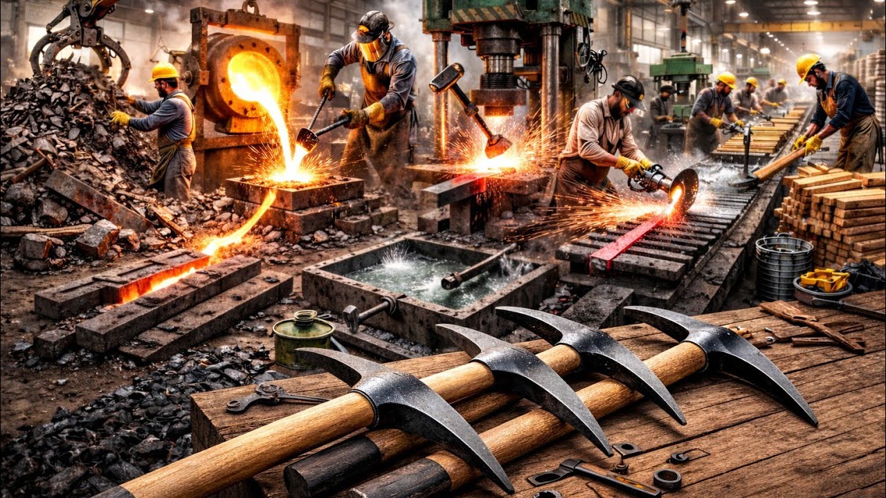 Scrap Iron to Strong ⛏️ Pickaxe | Traditional Forging by Skilled Workers