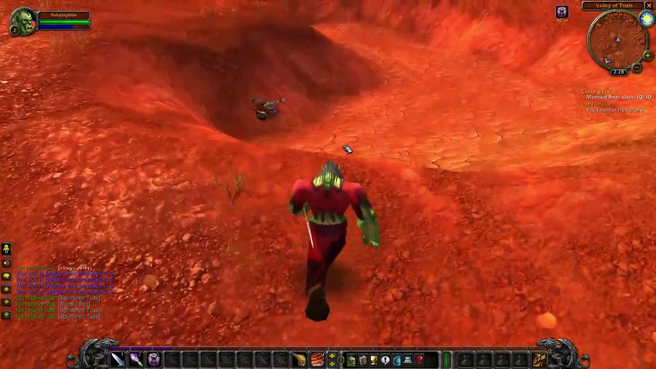 (WOW Lets Play No Commentary) World of Warcraft Classic, Orc Warlock, 1 hr, Ep. 1