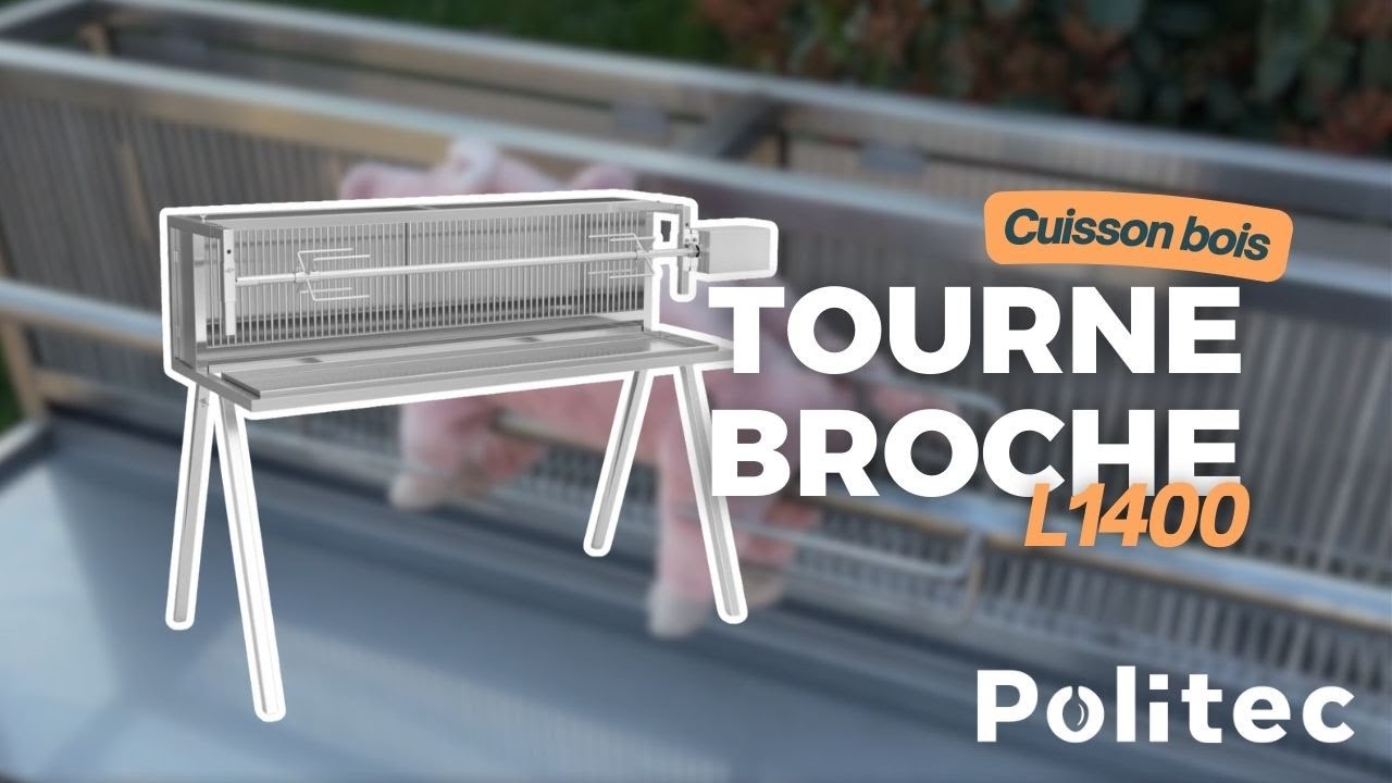 Tournebroche bois en inox – rotation automatique !