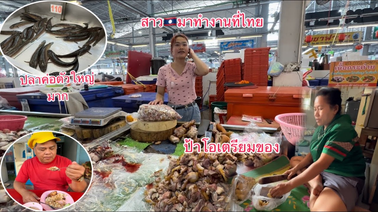 เดินตลาดวันนี้ไปแวะสาวเกสอนคนบ้านเดียวกันทำงานที่ตลาดไท￼￼/ໄປຕະຫລາດມື້ນີ້ແວະສາວເກສອນເຮັດງານຢູ່ຕະຫລາດ