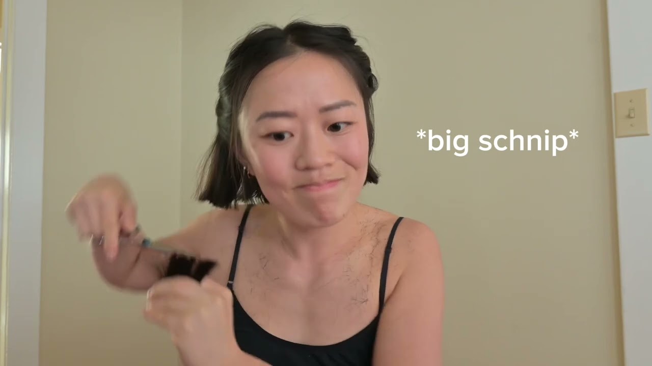 I tried Jean Voronkova’s *DIY SHORT BOB HAIRCUT* … 4 min of lol #hairstyle #bob #lol #graceful #fail