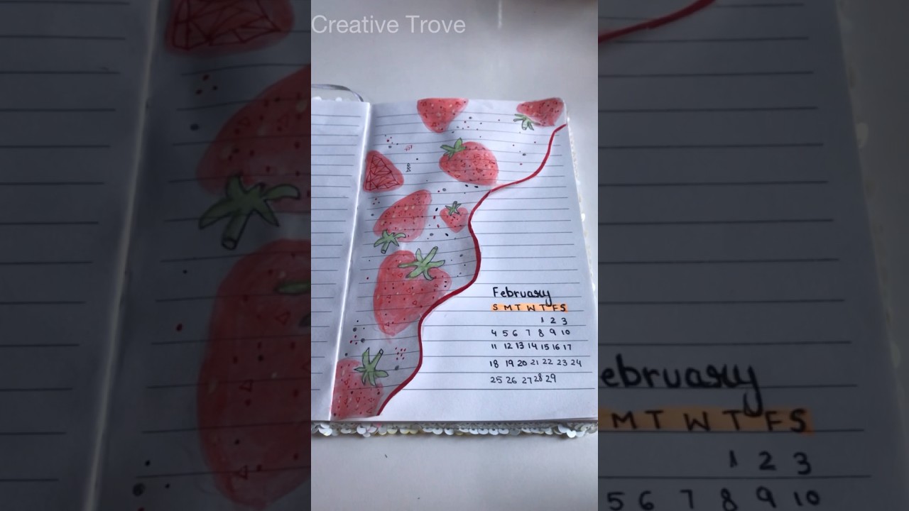 DIY 2024 calendar |  February calendar design with me | bullet journal #creativetrove #  #calender