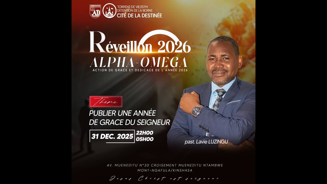 Réveillon 2026 ALPHA OMEGA  ,  Thème : PUBLIER UNE ANEE DE GRACE DU SEIGNEUR