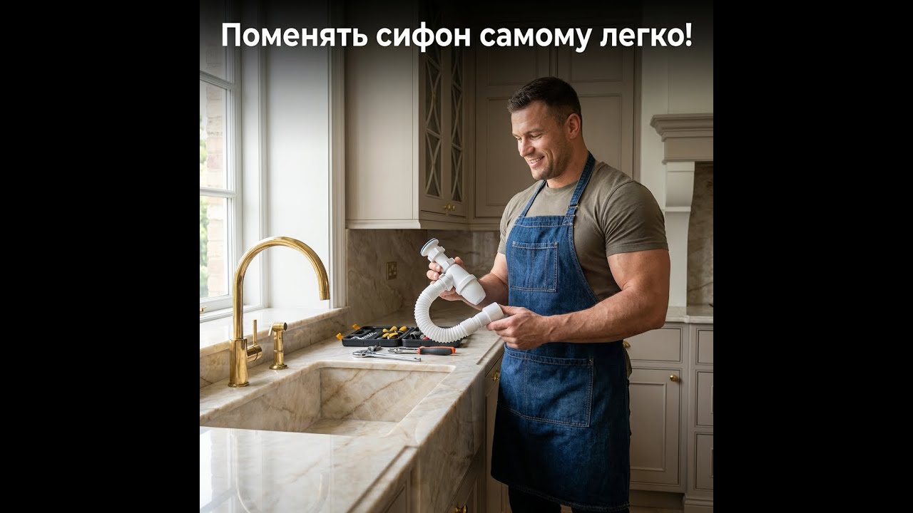 Замена сифона для раковины на кухне! СДЕЛАЙ САМ!